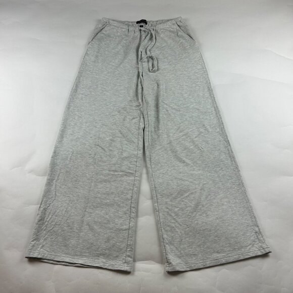 Banana Republic Light Gray Heathered Jersey Knit Wide Leg Lounge Pant S - Picture 1 of 7